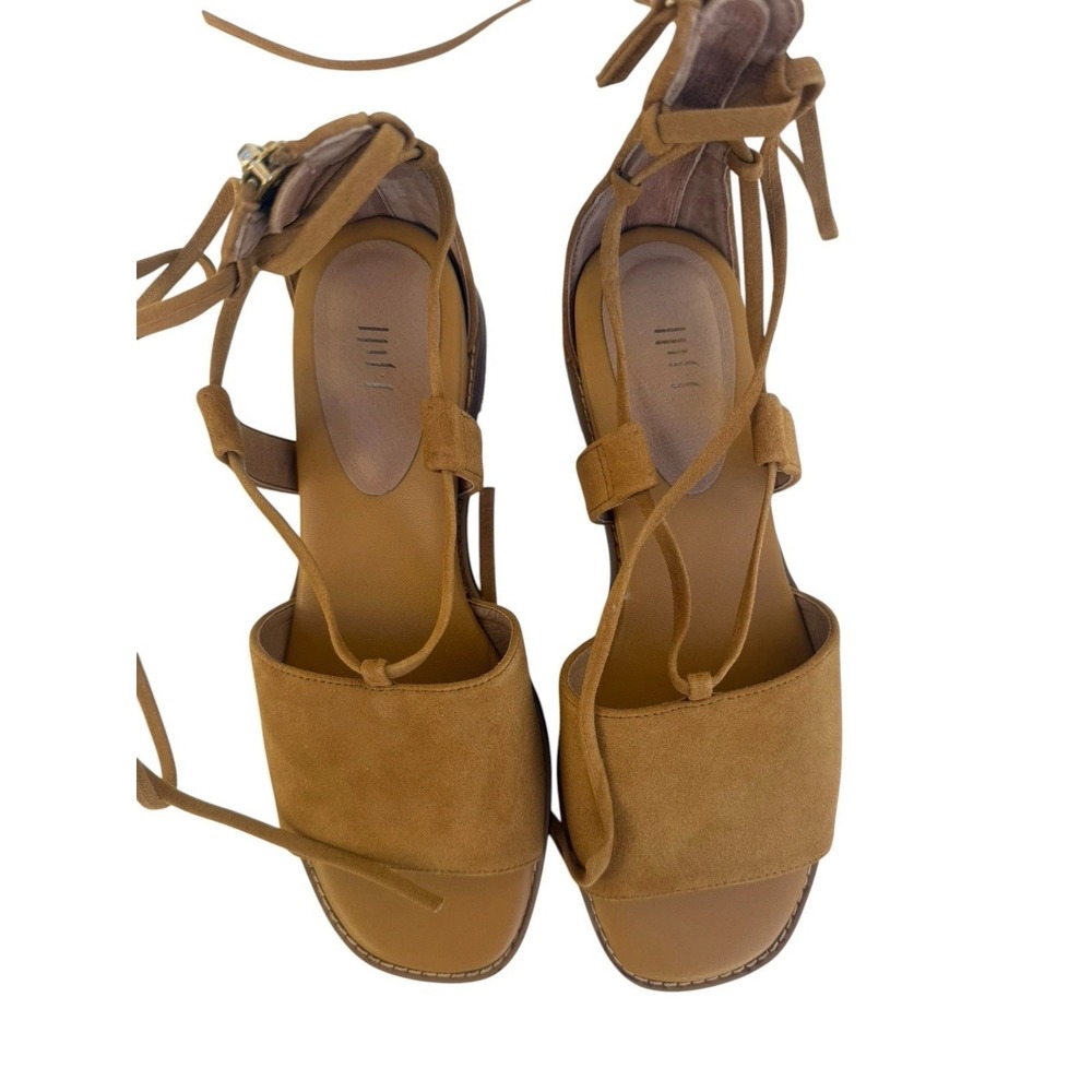 J. Jill Evonne Tan Suede Gladiator Sandals Womens 8 Lace Up Ankle Wrap Flat NIB